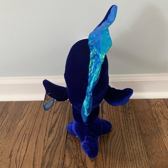 King Plush Fish Sailfish Shiny Fin Blue Sea Creature Long Nose Vintage? W/ Tag - Picture 4 of 7